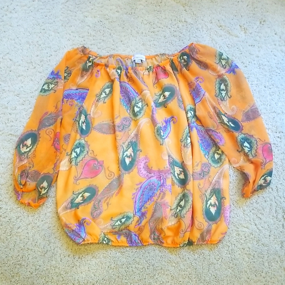 Sweet Pea NY&Co Orange Paisley top